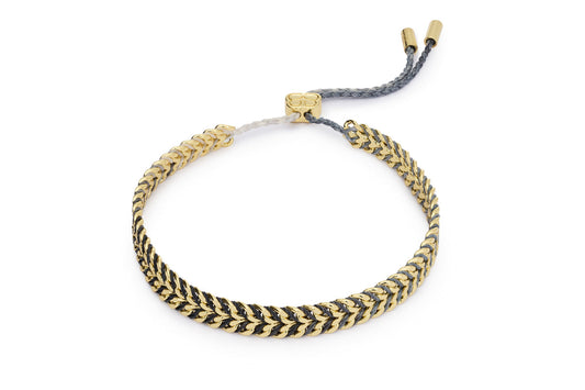 Iztac Charcoal & Gold Braided Friendship Bracelet