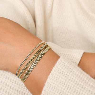 Iztac Charcoal & Gold Braided Friendship Bracelet