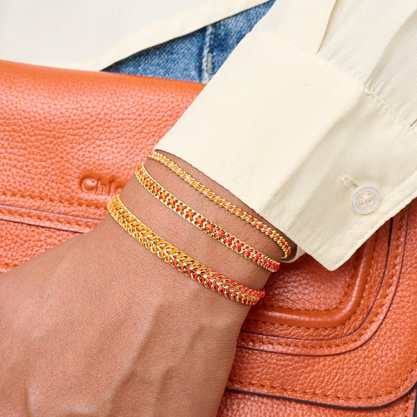 Iztac Gold Sunset Braided Friendship Bracelet