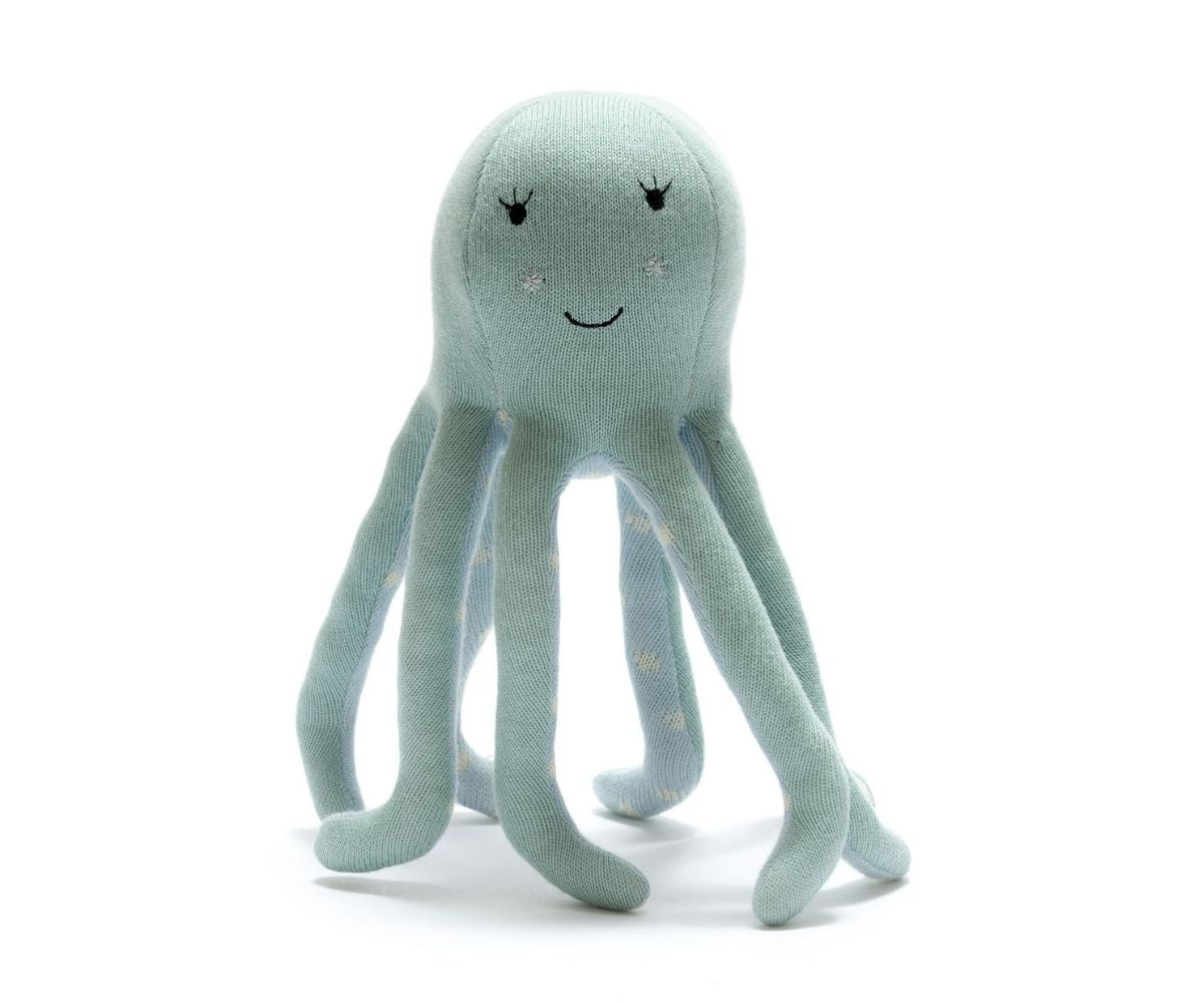 Organic Cotton Sea Green Octopus Plush Toy