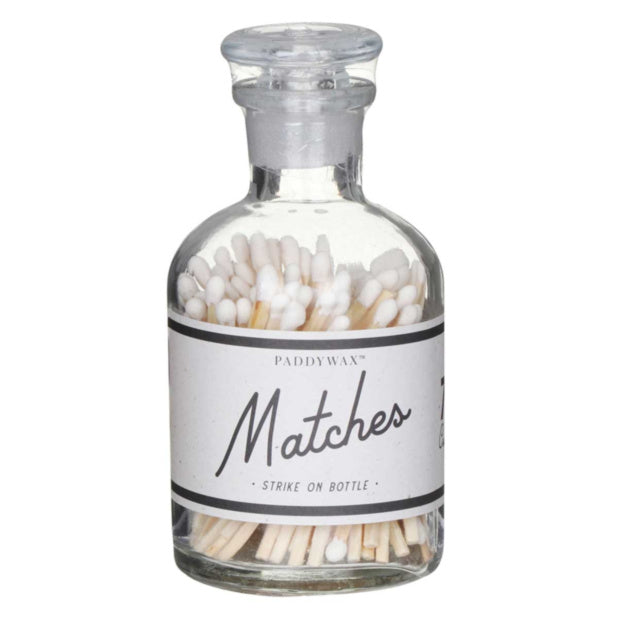 White Safety Matches in Glass Bottle