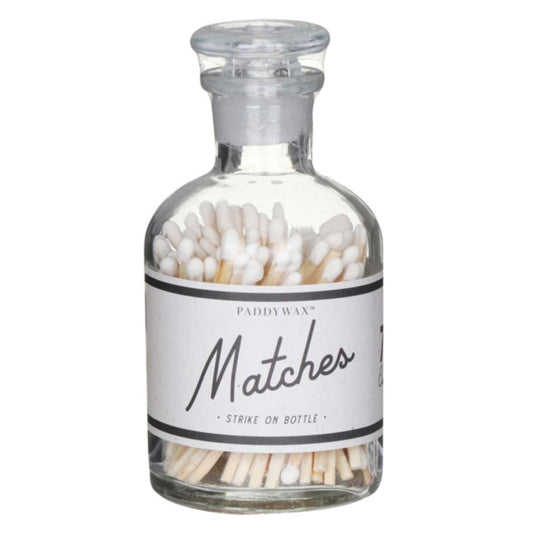 White Safety Matches in Glass Bottle