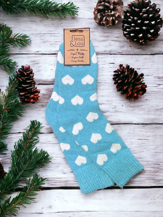 Cosy Heart Patterned Socks - 2 Styles