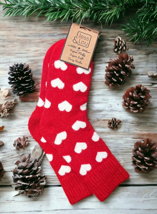 Cosy Heart Patterned Socks