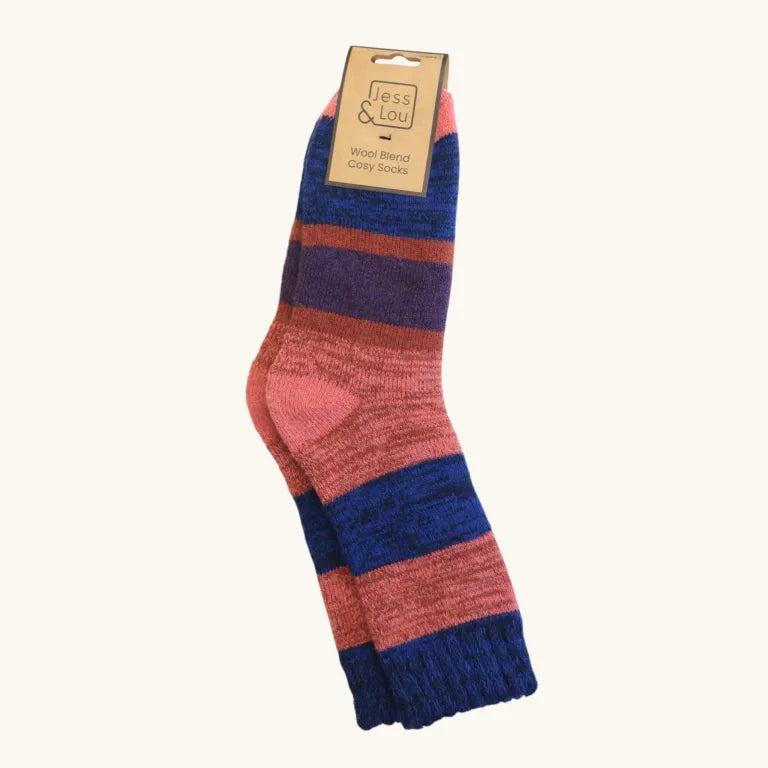 Stripey Block cosy socks