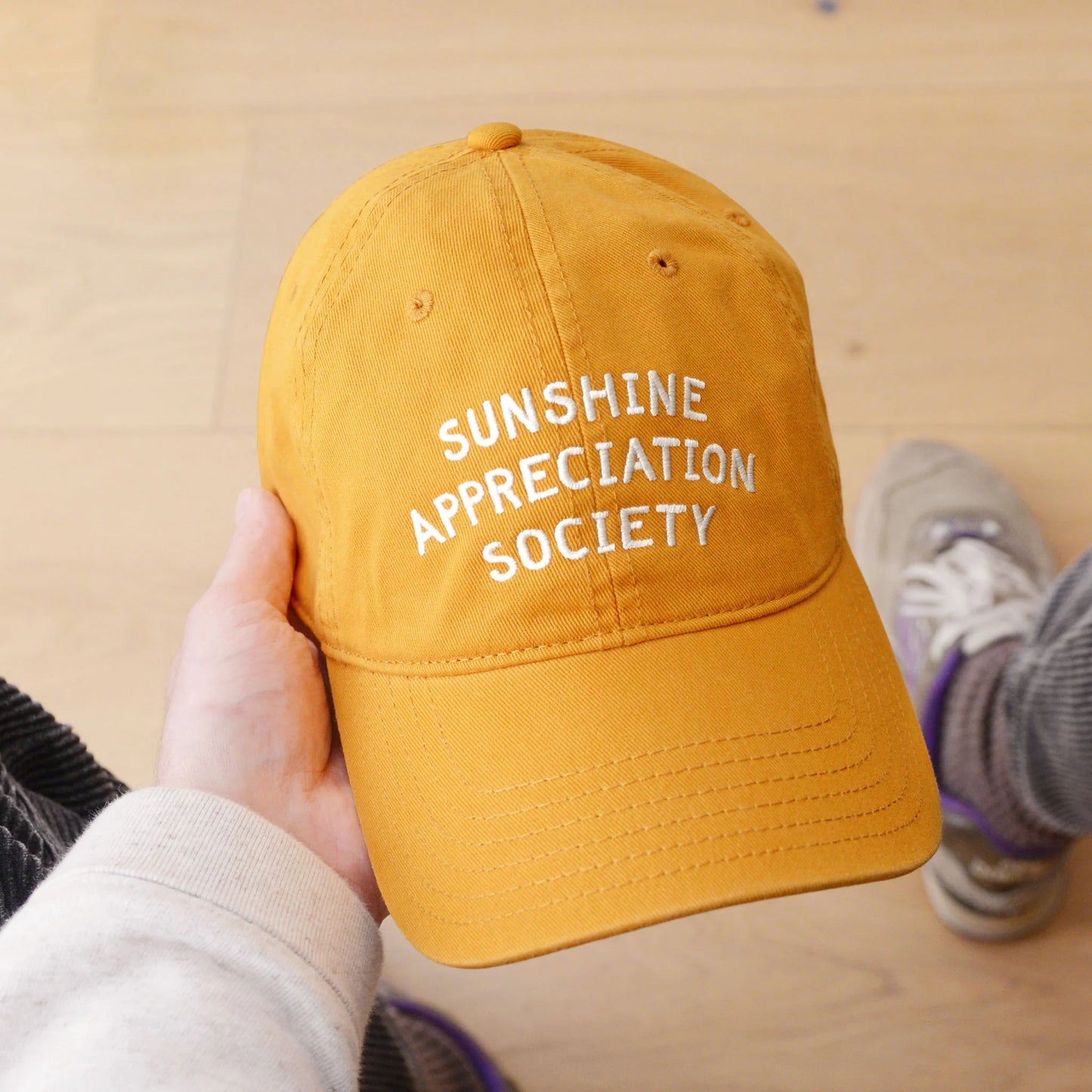 Sunshine Appreciation Society, Cotton Baseball Cap - Yellow