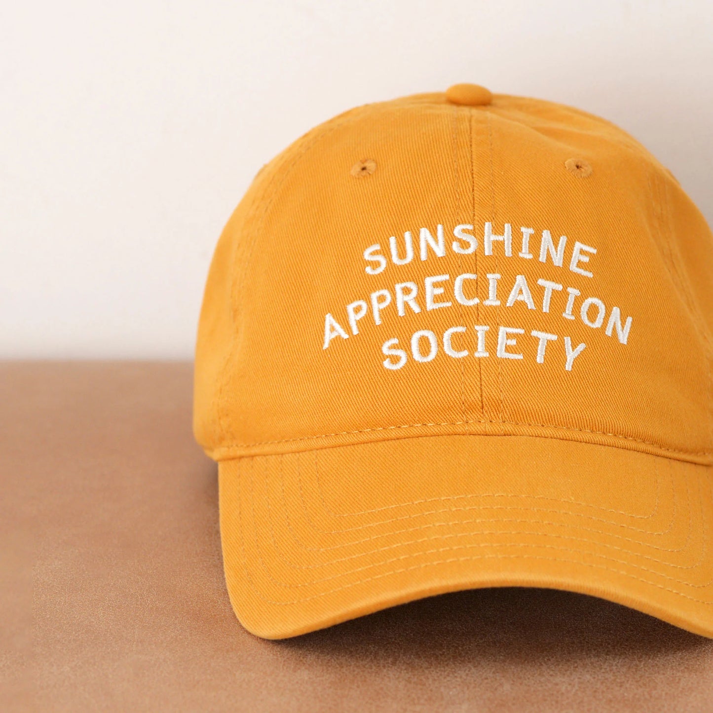 Sunshine Appreciation Society, Cotton Baseball Cap - Yellow