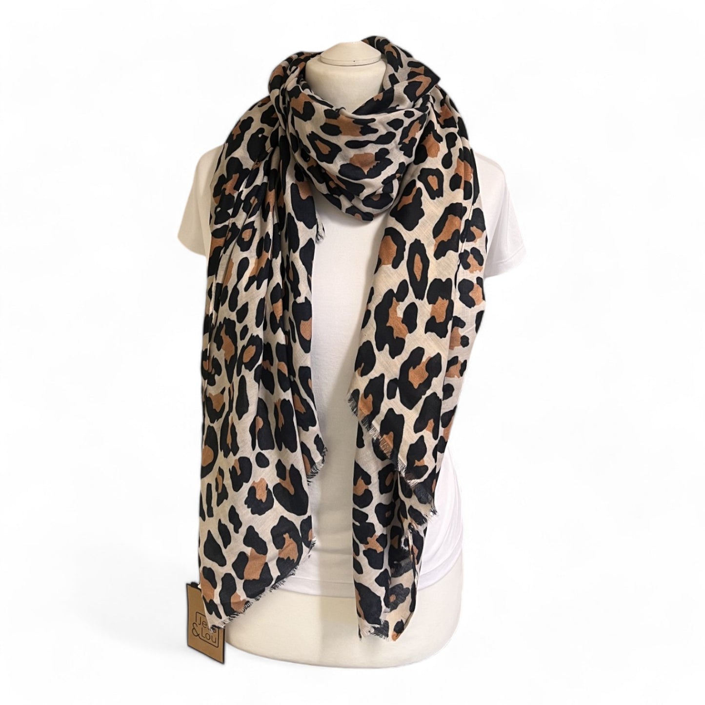 Black & Brown Animal Print Scarf