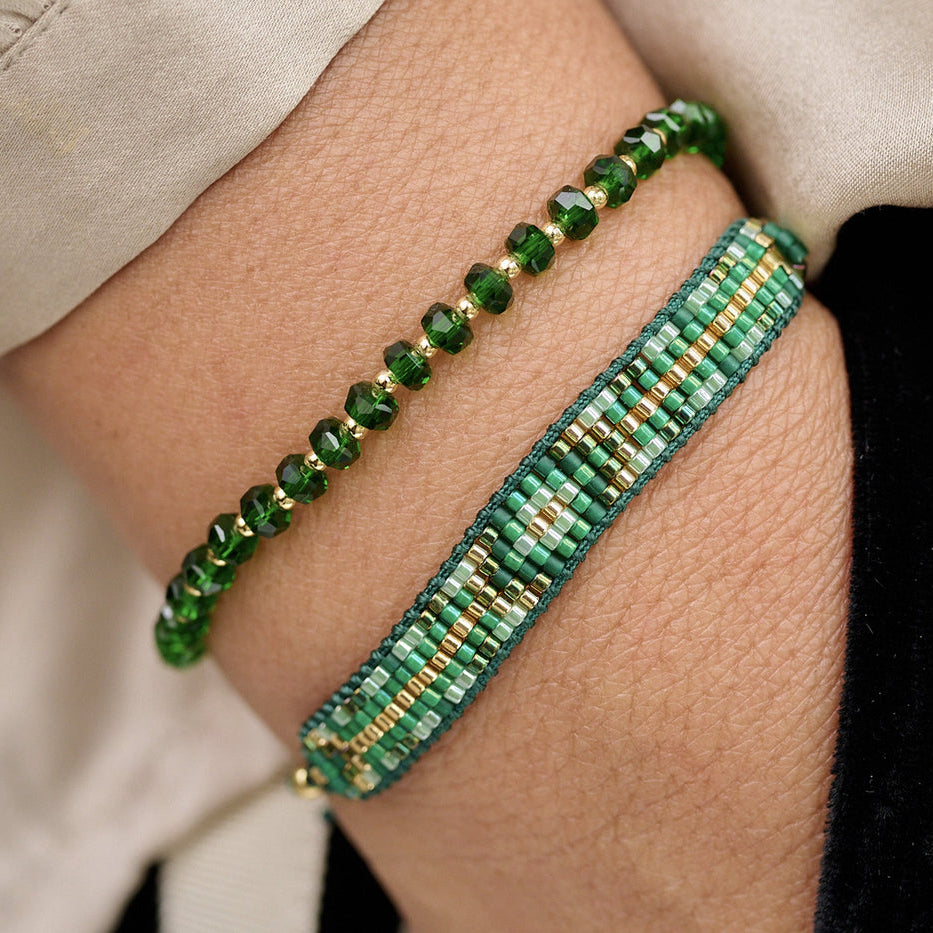Fantasy Emerald Green Friendship Beaded Bracelet