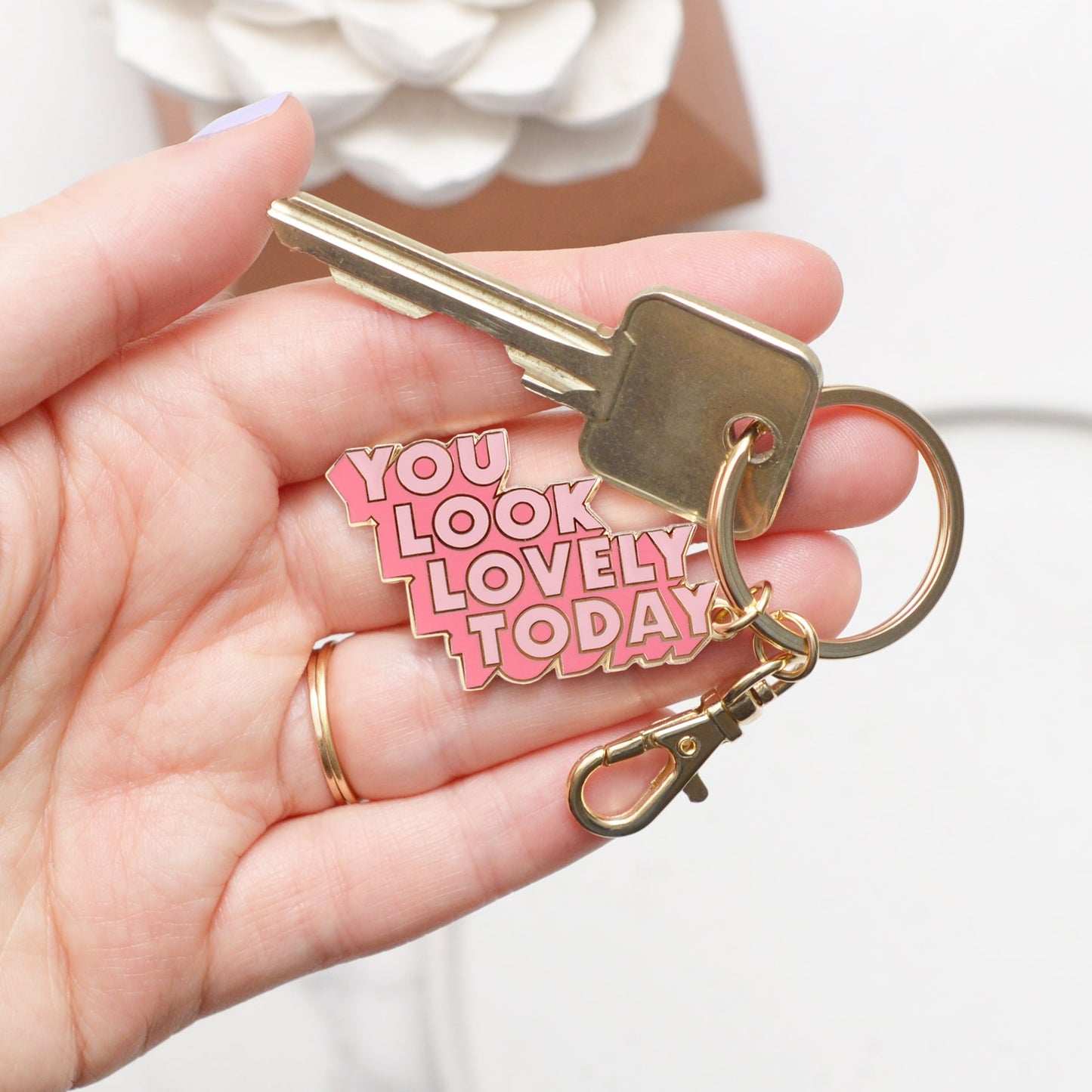 Enamel Keyring You Look Lovely Today