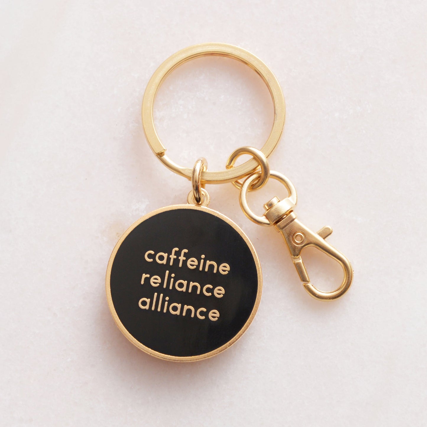 Enamel Keyring Caffeine Reliance Alliance