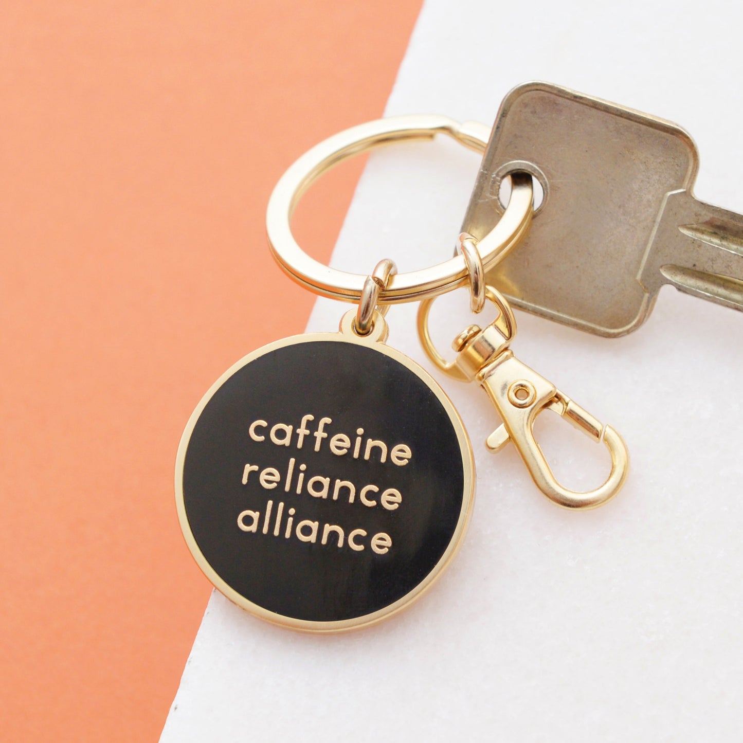 Enamel Keyring Caffeine Reliance Alliance